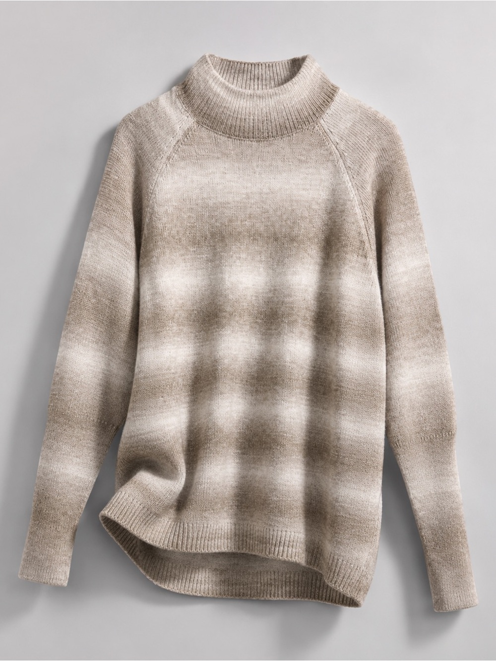 Rachel Zoe Tan & Cream Gradient Sweater – Chic Cozy Perfection - XL